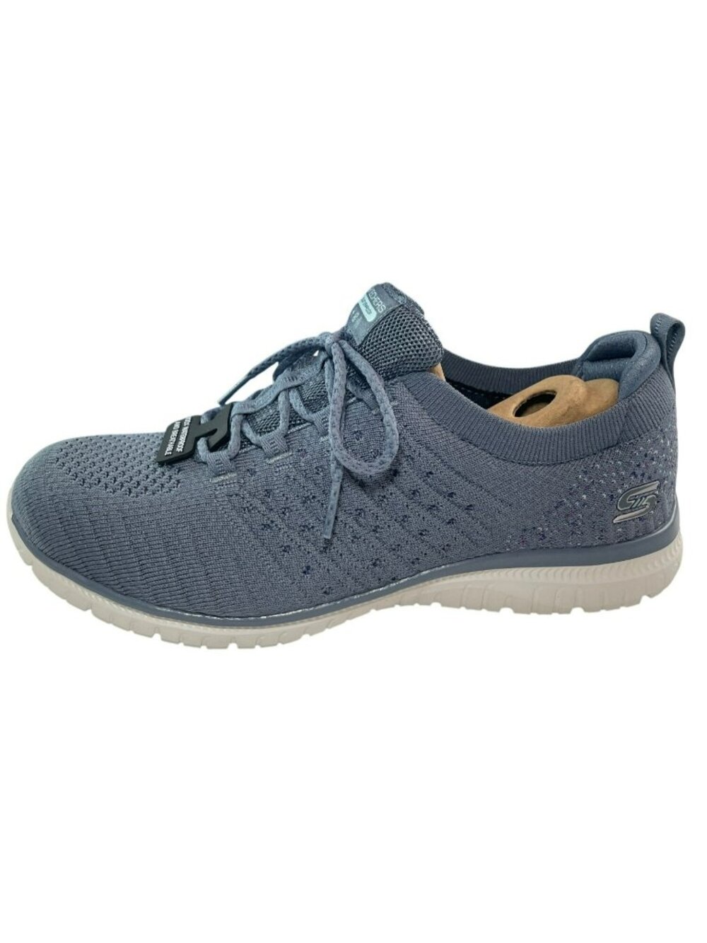 Skechers Virtue Rainy Romance Waterprf Memory Foam Sneakers Blue Wmns Sz 8.5 NIB